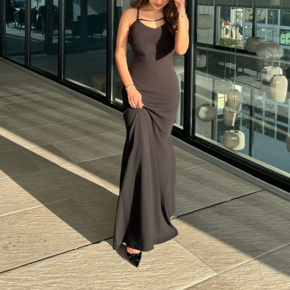 Elegant Black DKNY Evening Gown